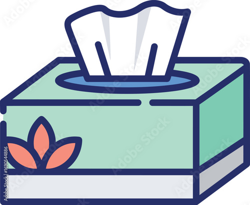Vector art of tissue box icon, a symbol of hygiene and care