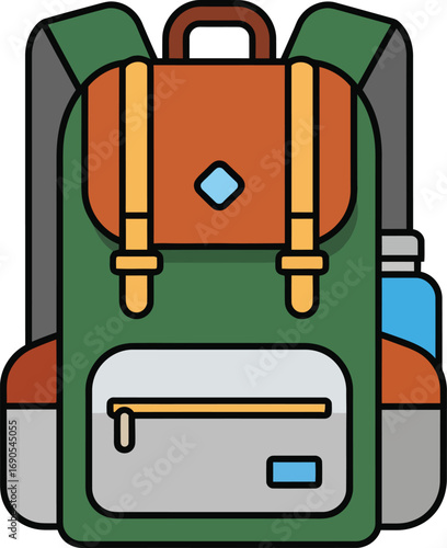 Vector art of backpack for travel and adventure concept