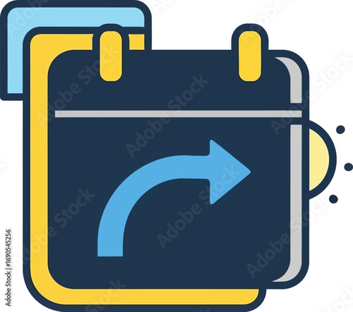 Vector art of daylight saving time calendar icon with arrow