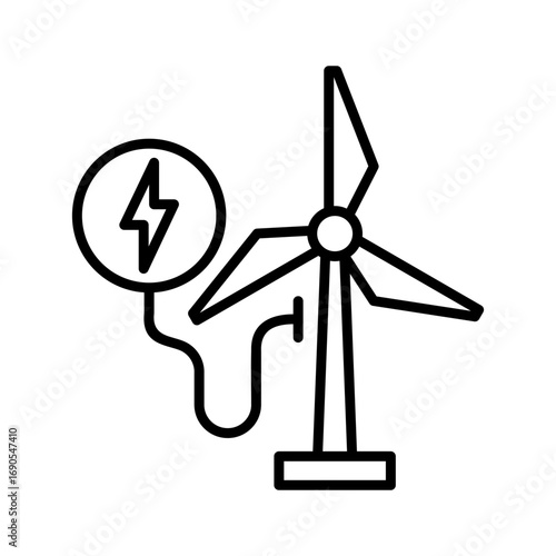 Renewable Energy Icon Vector Illustration Line Version