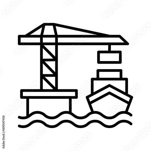 Ports Icon Vector Illustration Line Version