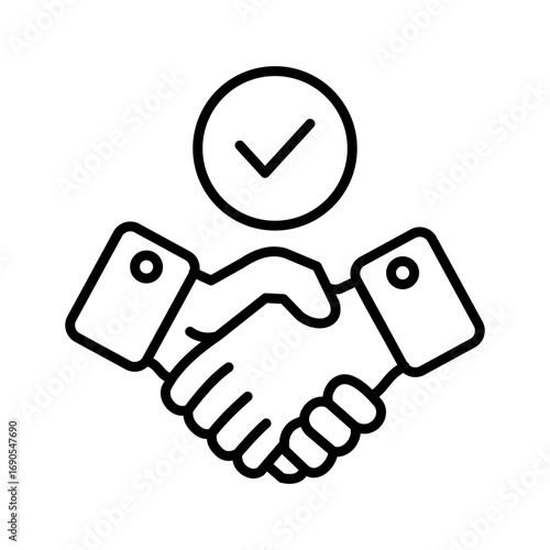 Deal Icon Vector Illustration Line Version