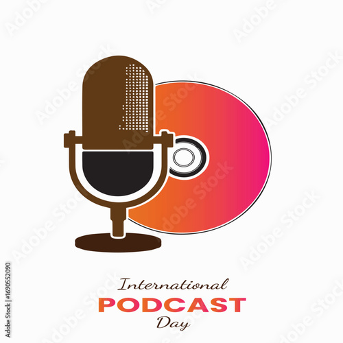 International Podcast Day with stylish headphones and the whole world listening
