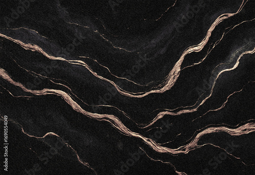 Elegant abstract black and gold marble texture with flowing lines, luxurious design background for premium products and sophisticated branding applications