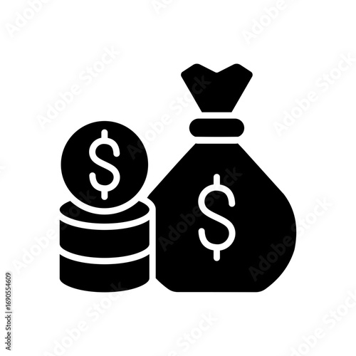 Earning Icon Vector Illustration Glyph Version