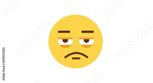 Photos Disappointed Yellow Emoji with Droopy Eyes and Frown.