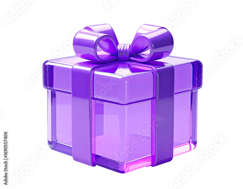 Purple gift box with glossy ribbon (1)