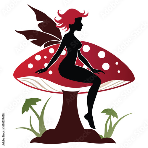 fairy sitting on mushroom