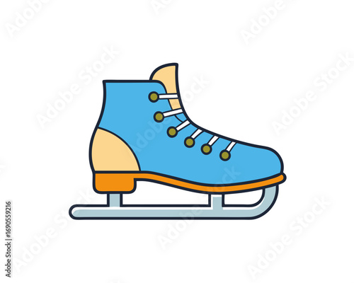 Ice Skating Shoes Flat Vector illustration design