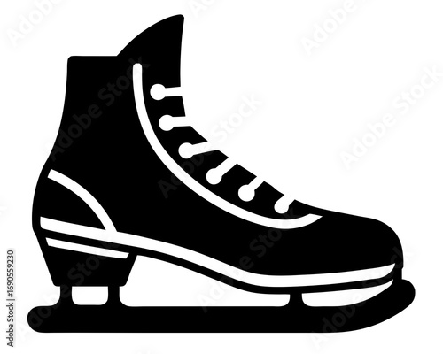 Ice Skating Shoes Flat silhouette Vector illustration design