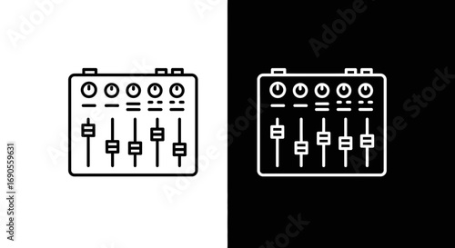 Dynamic sound mixing console icon for professional audio production use
