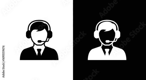 Dynamic customer service agent icon for assistance and communication needs