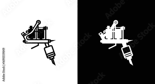 Tattoo machine icon design, a bold vector illustration for custom art
