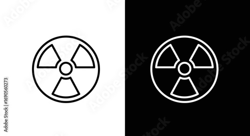 Striking radiation symbol for science project or caution, modern vector