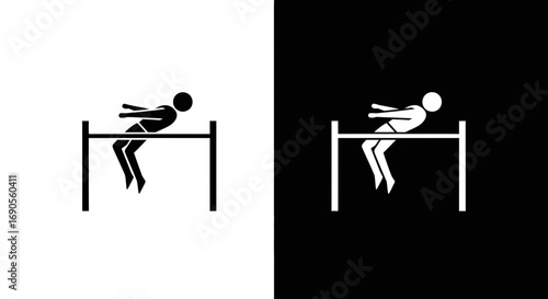 Dynamic high jump athlete clearing the bar with skill and precision action