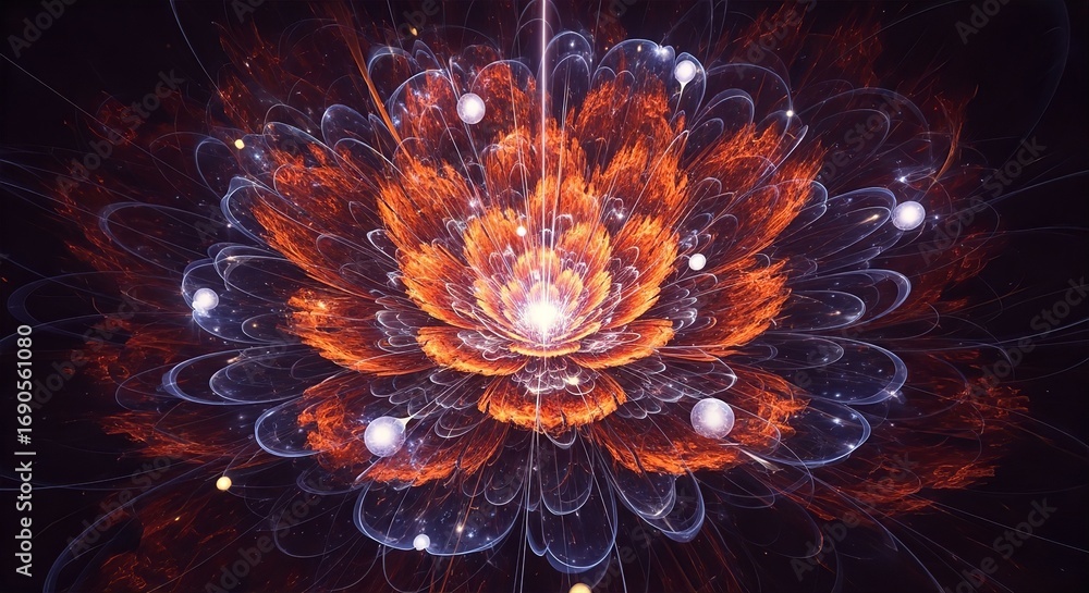 Obraz premium Fractal Fire Bloom