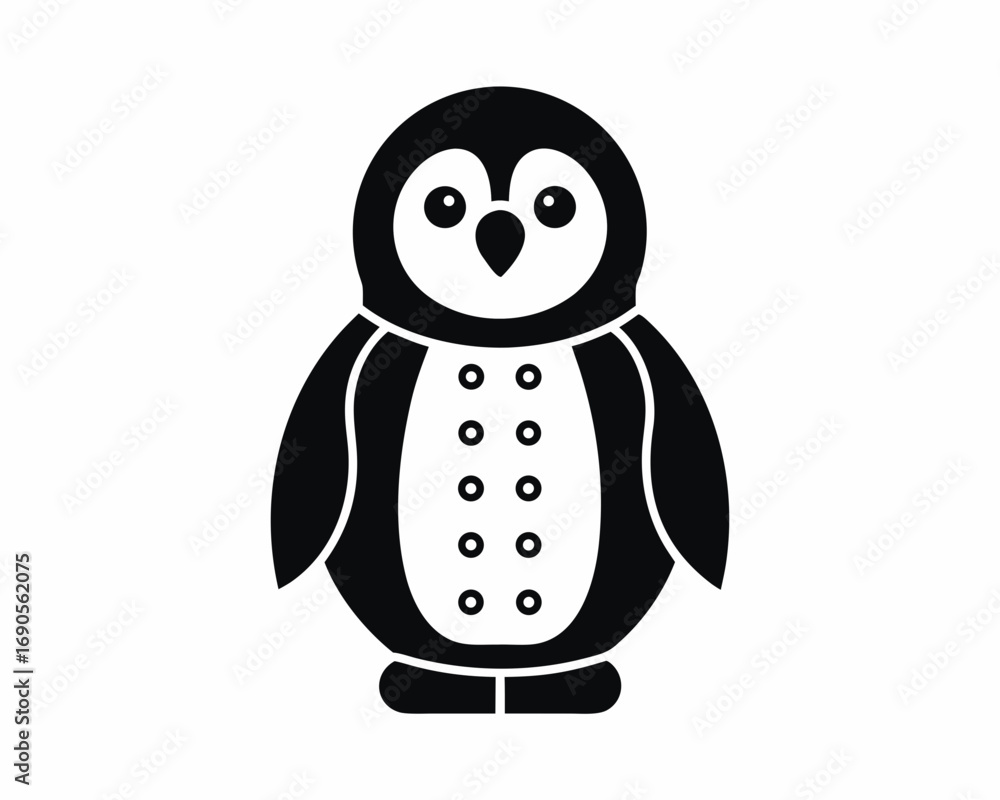 Obraz premium Cute Winter Penguin icon silhouette Vector illustration design