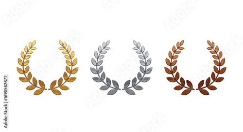 Celebrate achievement with a gold, silver, and bronze laurel wreath award for top performance excellence