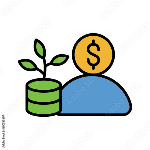 Investor Icon Vector Illustration Color Version