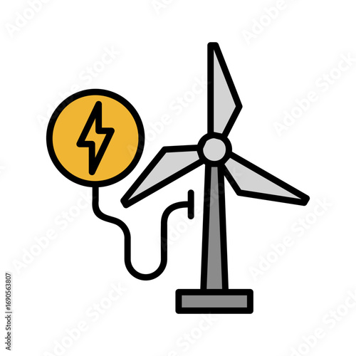 Renewable Energy Icon Vector Illustration Color Version