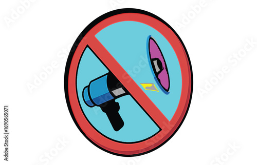 No Loudspeakers or Amplification Allowed A Prohibition Sign for Sound and Noise Restrictions