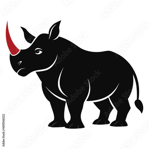 vector illustration of a rhino