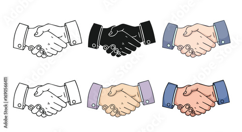 Sealing deals with a handshake illustration signifying agreement, partnerships, and business success