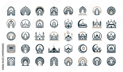 40 Islamic Logo Set Comprehensive Religious Symbol Collection