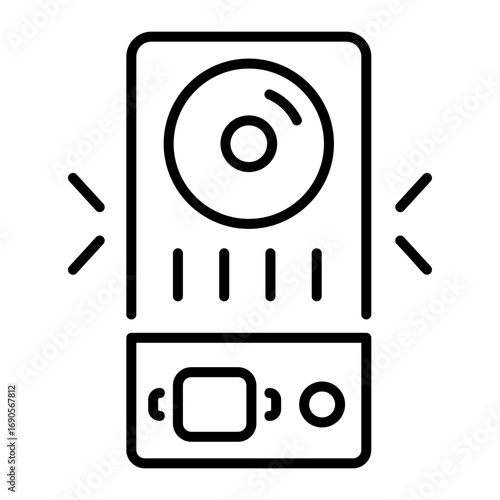 Line style icon depicting an intercom system