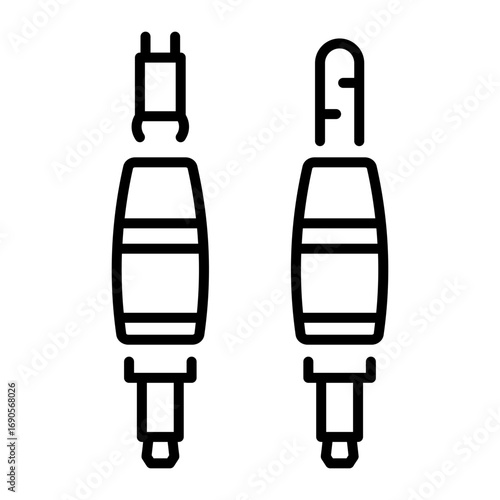 A line style icon depicting an audio jack