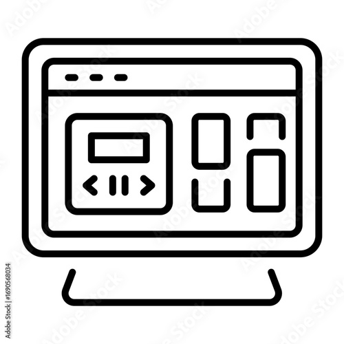 Linear style icon representing a smart display