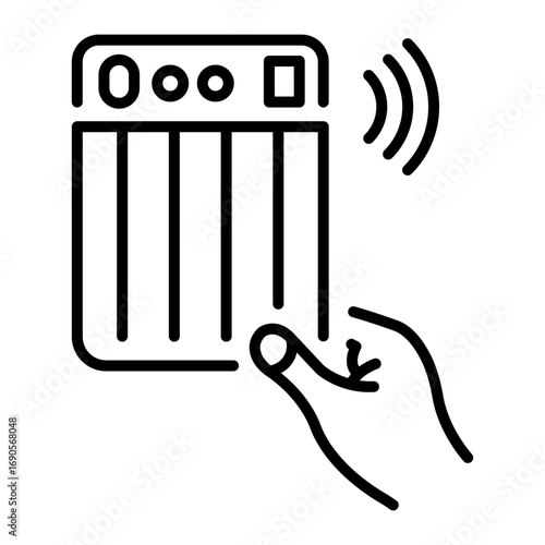 A line style icon showing a transcript recorder