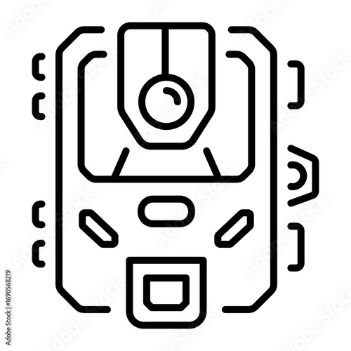 An outline style icon depicting a camera trap