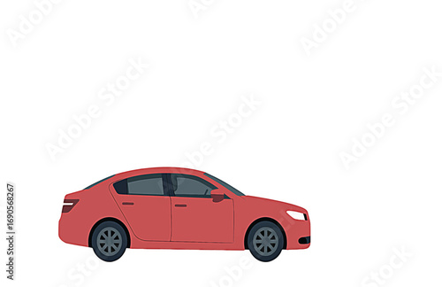 Stylish Red Sedan Vehicle Illustration for Modern Transportation Projects
