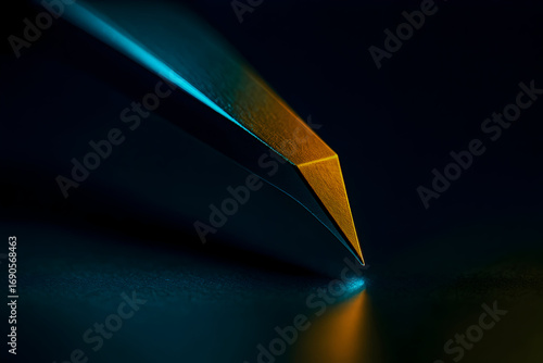 AFM Nanoprobe Tip on Surface (Atomic Force Microscope)