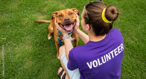  Volunteer pets happy dog on grass