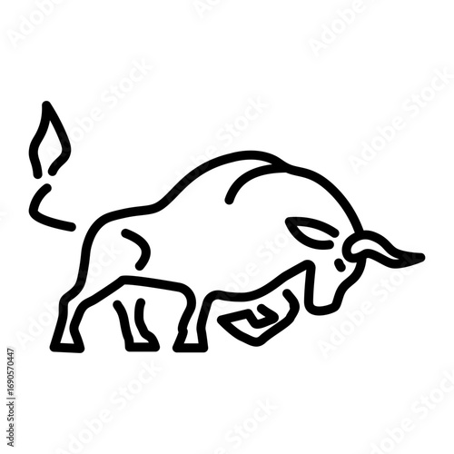 A line style icon depicting a bull