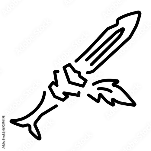 A line style icon representing a dagger