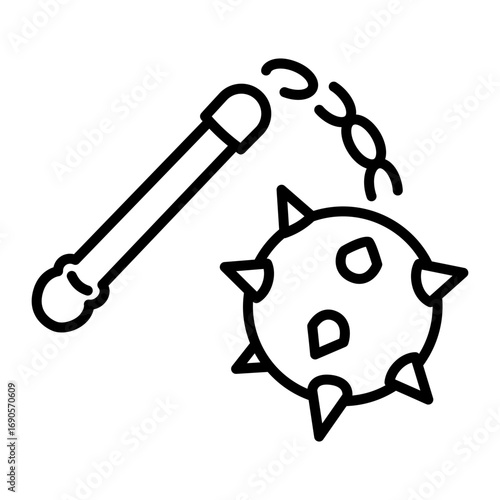 A line style icon depicting a mace