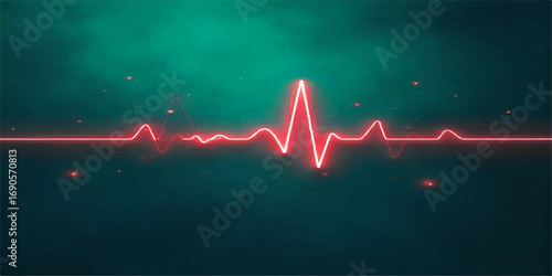 A continuous green line on a monitor shows the life-sustaining pulse of a healthy heart