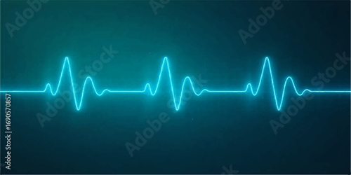 A healthy green cardiogram heartbeat on a monitor shows a steady pulse line