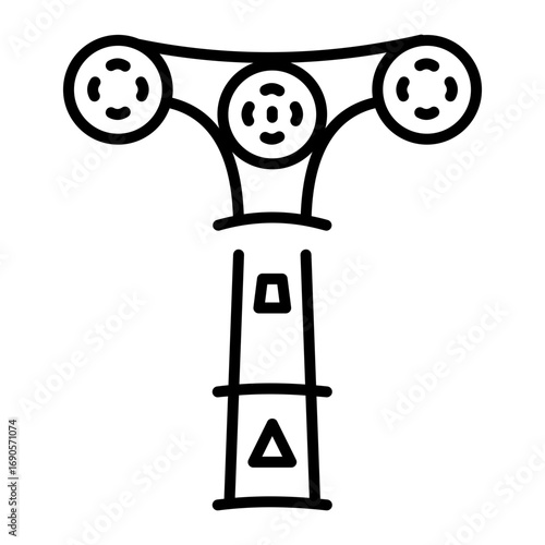 A line style icon depicting a tribal stick