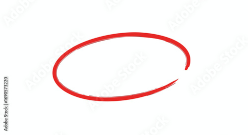 Brush stroke red circle highlighting important content or drawing attention to key details beautifully
