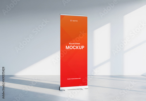 Roll Up Banner Mockup in Sunlit Room