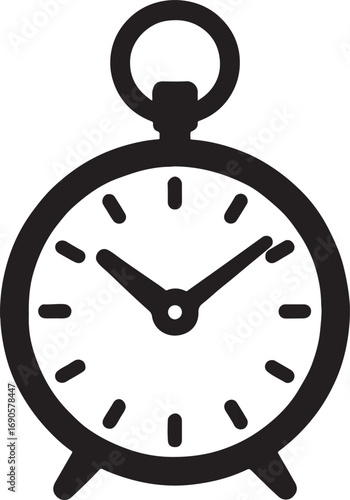 Pocket watch vector, classic timepiece icon for vintage, retro, and elegant design projects.