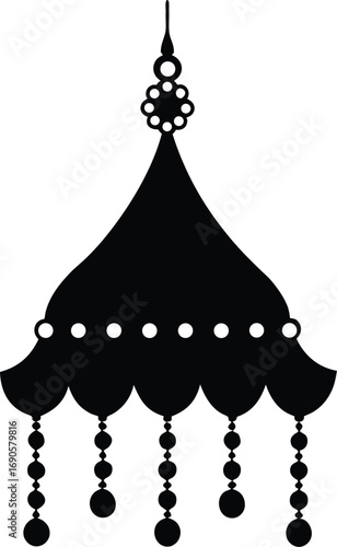 Elegant vector illustrations of a vintage chandelier silhouette are ready to brighten any design