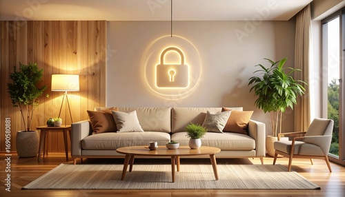 modern living room and security