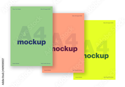 A4 Poster Mockup Set with a Minimalist Design