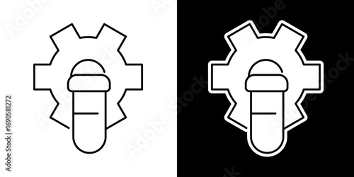 Science Settings Gear and Test Tube Icon
