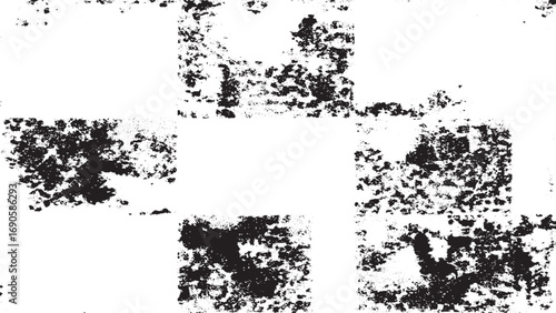 High contrast black and white grunge square texture background featuring distressed rough surface patterns ideal for posters, overlays, graphic design, and abstract artwork